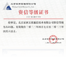 资信AAA证书